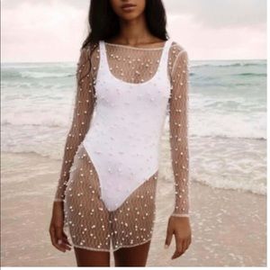 Embellished Pearl coverup dress